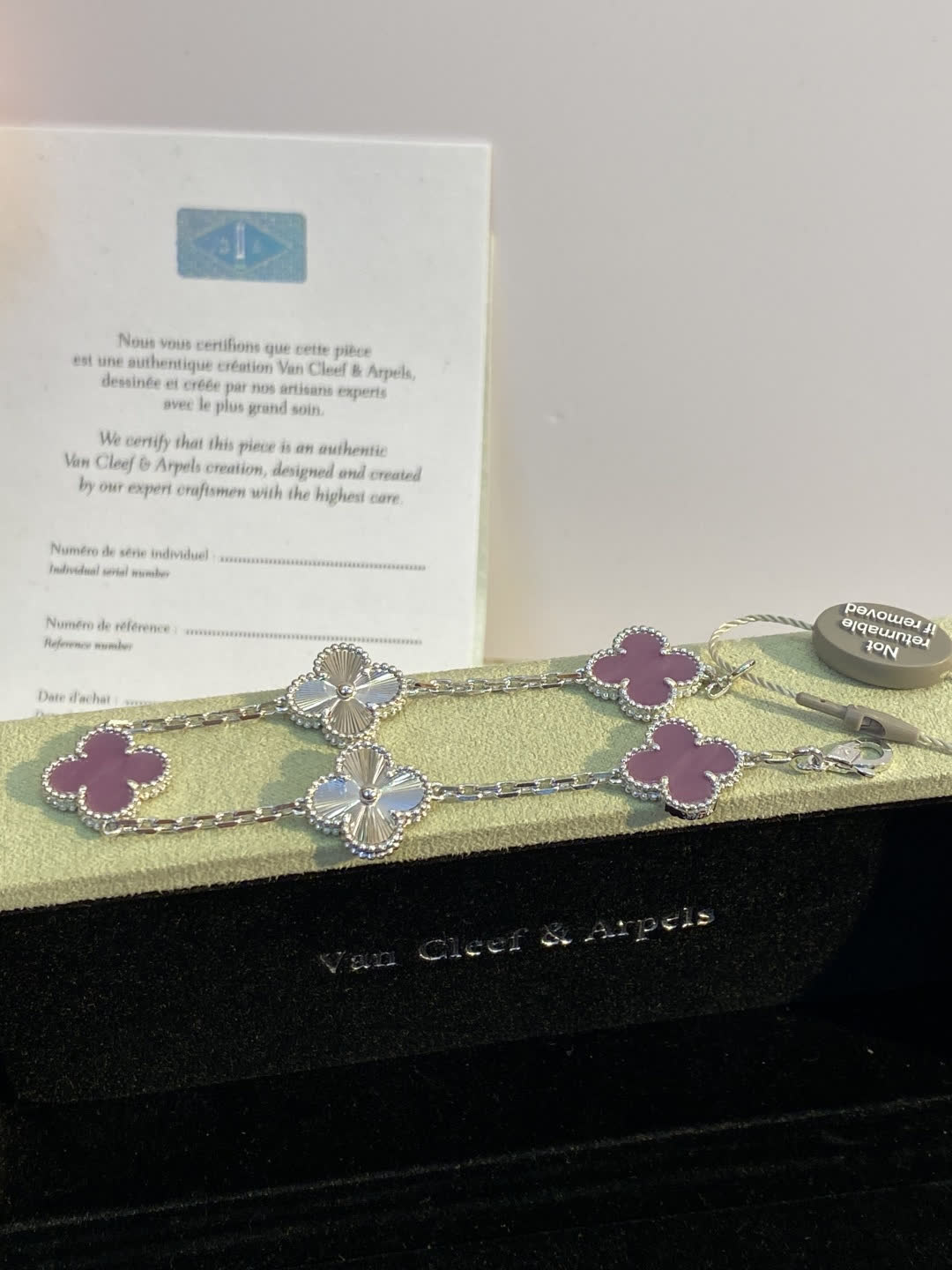 Van Cleef & Arpels Alhambra Pink Enamel Bracelet